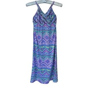 Girls Charlie Girl Purple Blue Aztec Spaghetti Strap Sequin Maxi Sundress Dress